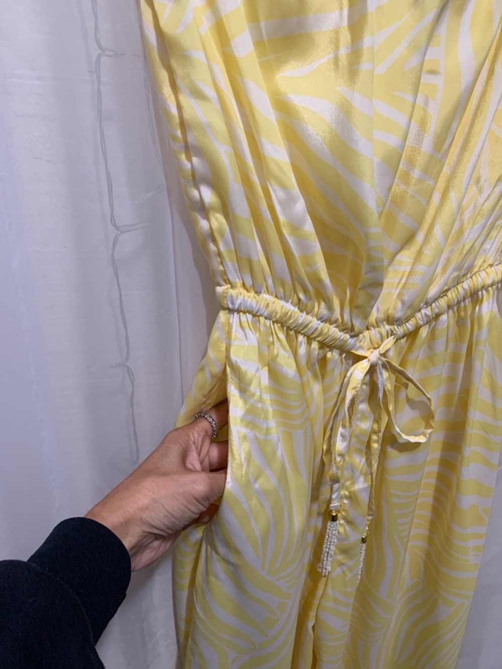 True Destinations Yellow Zebra Print Jumpsuit - Picture 6 of 9